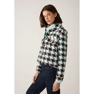 More & More kurze, weite, karierte Jacke in houndstooth blue haze | Gr.: 38
