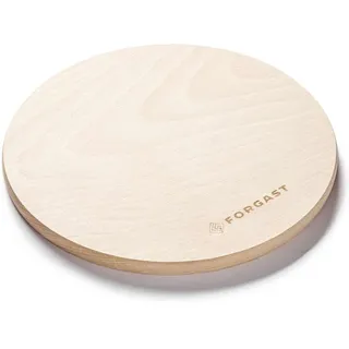 Forgast Schneidebrett, Klassisch, Küchenbrett, rund, glatt, dick, aus naturbelassenem Buchenholz, rohes Holz, Durchmesser 22 cm, Holzschneidebrett, Chopping board, Nicht spülmaschinengeeignet