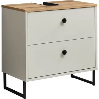 BASIC by Balculina Waschbeckenunterschrank BASIC BY BALCULINA "Linea", kaschmir, evoke eiche, B:60cm H:60cm T:35cm, Holzwerkstoff, Schränke, Waschbeckenunterschrank, Breite 60cm, U-Profil Füße, Unterflurauszug