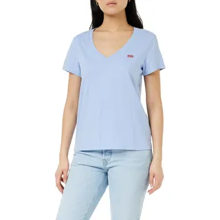 Levi's Damen Perfect V-Neck T-Shirt,Brunnera Blue Cotton,L