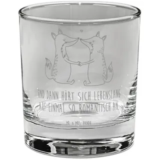 Mr. & Mrs. Panda Glas Füchse Liebe - Transparent - Geschenk, Fox, Händchen halten, Ginglas, Premium Glas, Einzigartige Geschichten