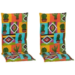 beo Gartenmöbel-Auflage Tijuana  (Hochlehner, 2 Stk., L x B x H: 118 x 46 x 8 cm, Baumwolle, Polyester, Orange/Grün)
