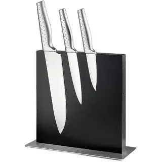 LuxusKollektion Magnet-Messerblock Magnetischer Messerblock Edelstahl Schwarz
