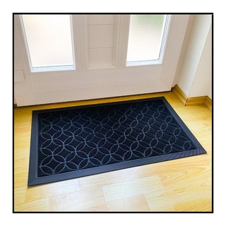 Fußmatte rutschfester Fußteppich für Innen & Außen, wetterfeste Fussmatte, Nova Home, für Eingangsbereich und Außenbereich, Türvorleger, Fußabtreter schwarz