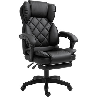 TRISENS Chefsessel Sokrat (1 Stück), Bürostuhl mit Fußstütze und Polsterung Home Office Chair in Lederoptik schwarz