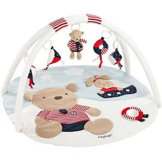 Fehn 3-D Activity-Decke Ocean Club – Spielbogen & Anhänger für Babys | 5 abnehmbare Spielzeuge fördern Greifen, Sehen und Hören – zum Spielen im Liegen und Krabbeln – für Kleinkinder ab 0 Monaten