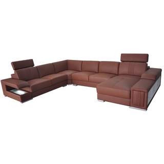 JVmoebel Ecksofa, Ecke Leder Modern XXL Couch Wohnlandschaft Couchen Sofas Sofa L Form braun