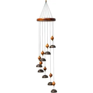 CIM Klangspiel - Spiral Klangschalen - Windspiel Gesamtlänge: 76cm - inkl. S-Haken Aufhängung - wetterfeste Dekoration
