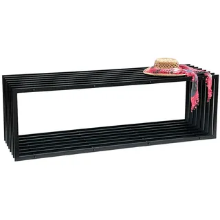 DanDiBo Ambiente DanDiBo Gartenbank Metall Schwarz Wetterfest Massiv 150 cm Sitzbank Modern 96430 Parkbank Eisen Lamellenbank