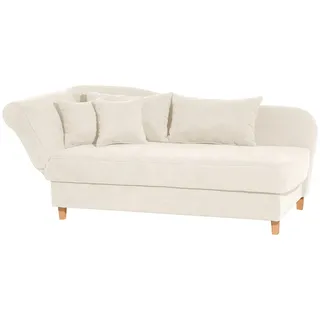 Max Winzer Selma Recamiere mit Armteil links klappbar Velourstoff creme
