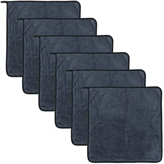 Erwin Müller Geschirrtuch Microfasertuch 6er-Pack, Microfaser Uni grau