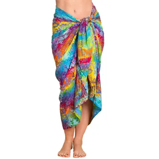 PANASIAM Sarong Tuch - L & XXL Pareo Tuch blickdicht - Lunghi Strandtuch | für Damen & Herren, als Wickelrock oder luftiges Strandkleid, leichtes Bikini Cover-up, handgefertigtes Unikat, Wandbehang - 250x116cm