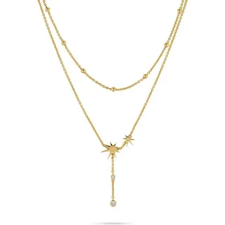 JETTE Silberkette JETTE Damen-Kette 925er Silber Zirkonia Stern, STARDUST gelb|goldfarben