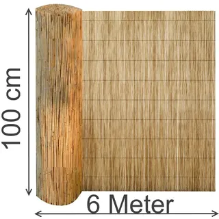 Schilfrohr 100 cm x 600 cm Schilfrohrmatte Bambus-Sichtschutz Balkon Garten Zaun