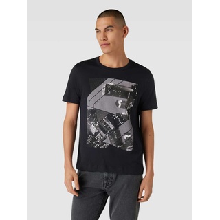 T-Shirt mit Motiv-Print, Black, XL