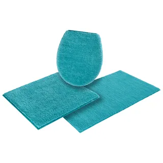 Badematte OTTO HOME "Vanessa, Badvorleger, Badezimmer Teppich" Gr. 12, blau (türkis), H:10mm, Polyester, Badematten, Badematte, Badteppich, weiche Haptik, unifarben