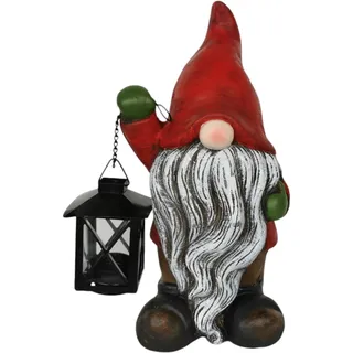 Weihnachtsmann mit Laterne 30cm groß rot Wichtel Keramik Weihnachten Figur Santa