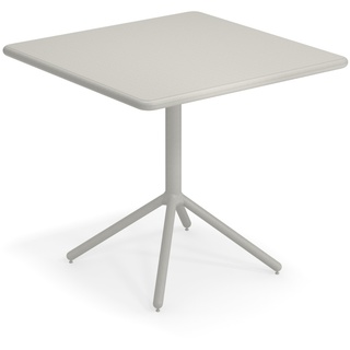 Grace Tisch mit abnehmbarer Platte und runder Tischkante, 80 x 80 cm, zement