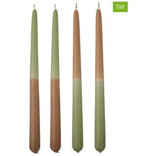 Bloomingville 4er-Set: Stabkerzen ''Burma'' in Grün - 4x 75 g