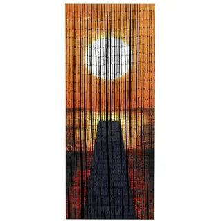 Maximex Türvorhang Modell Sonnenuntergang, Hakenaufhängung (1 St), abdunkelnd, Insekten- und Sichtschutz aus Bambus, für Balkon oder Terrasse bunt