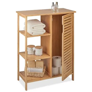 Relaxdays Badschrank 67 x 87,5 x 33 cm Hellbraun