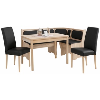 Essgruppe HOME AFFAIRE "Spree" Sitzmöbel-Sets schwarz (sonomafarben, schwarz) Küche Esszimmer Sitzmöbel-Sets bestehend aus Eckbank, Tisch und 2 Stühlen