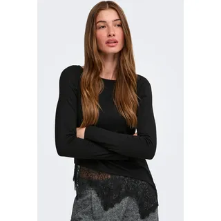 Only Onllaila L/S Lace Mix Top Schwarz L