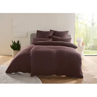 Bettwäsche "Hevin", braun (dunkelbraun), B/L: 135cm x 200cm, 1 Stk., 1 Stk., Musselin, B/L: 80cm x 80cm, 2, Musselin, Obermaterial: 100% Baumwolle, LEGER HOME BY LENA GERCKE, Bettwäsche, Bettwäsche, Bettwäsche ab Gr. 135x200 cm, samtweiches Musselin, 100% Baumwolle