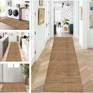 ZUZEKU Abstrakte Läufer Flur Küche Waschbar rutschfest 50X120cm Vintage Braun Lang Küchenteppich Flurteppich Teppich Fur Korridor Wohnzimmer Schlafzimmer Meterware Anpassbar