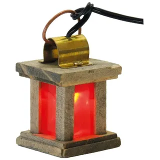FADEDA Krippen-Zubehör FADEDA Laterne Holz rot, 3,5V, Höhe in cm: 4