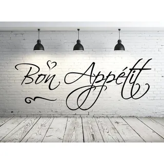Wandtattoo Küche, 68106-58x22 cm~ Text: Bon Appétit ~ Wandaufkleber Wandtatoos Sticker Aufkleber für die Wand, Fensterbild, Türaufkleber