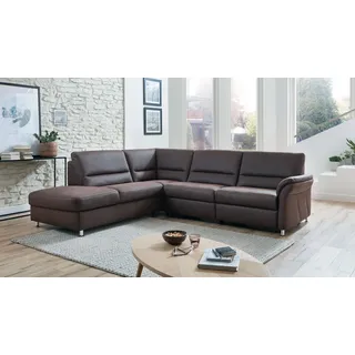 Ecksofa Wohnlandschaft Eckcouch Polsterecke Dakar Stoff espresso mit Kaltschaum