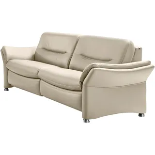 Hukla 2,5-Sitzer HUKLA "HU-SF15058 Ledersofa, Breite 194 cm", beige (torro ecru), B:194cm H:91cm T:92cm, Sofas, aus Leder, optional Kopfstütze u. WallAway-Funktion