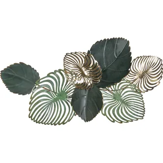 Beliani Blatt Metall gold/blaugrün 55x55 cm