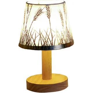 Tragbare Led-nachttischlampe Aus Leinen Und Holz, Minimalistisches Skandinavisches Design, 21 Cm, Sanftes Usb-licht Für Schlafzimmer, Wohnzimmer Und Büro