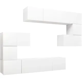 vidaXL TV-Schrank-Set 8-tlg. 30 x 30 x 30 cm Weiß Holzwerkstoff