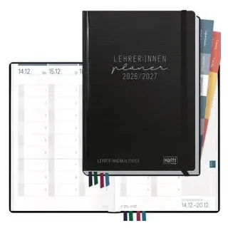 häfft® verlag Lehrerkalender Black Edition A5 schwarz 2026/2027
