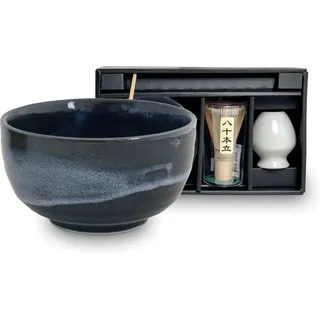 Matcha-Set: Besen, Schale & Halter, Ø13cm×H7cm Set - Dunkelblau