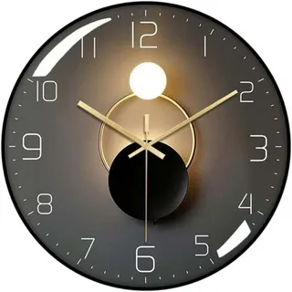 Eckige Lcd-wanduhr Mit Hintergrundbeleuchtung – Sprachsteuerung, Thermometer, Kalender – Weiß