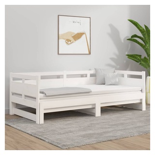 vidaXL Bett Tagesbett Ausziehbar Weiß Massivholz Kiefer 2x(80x200) cm weiß 200 cm x 80 cm