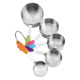 LuxusKollektion Messlöffel Edelstahl Messbecher Set 5tlg mit Waage