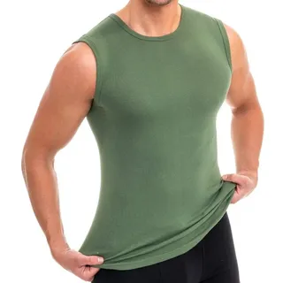 HERMKO Unterhemd Unterhemd Bio-Baumwolle, Muskelshirt, Tank Top, Vest, Rundhals-Ausschnitt grün D 11 = EU 5XL