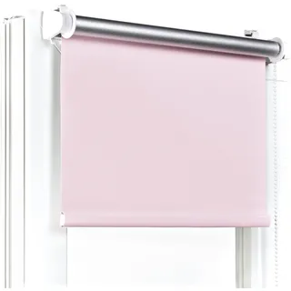 Fenster DEKOR - Rollos Für Fenster Ohne Bohren Bleich rosa - Verdunkelungsrollo B72 x H120 cm - Klemmrollo Verdunkelung - Fensterrollo Für Balkontüren - Verdunklungsrollo Leicht Zu Installieren