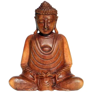 WOGEKA Super schöner 20 cm Hand unten Buddha Meditation Holz Budda Feng Shui BMHU20