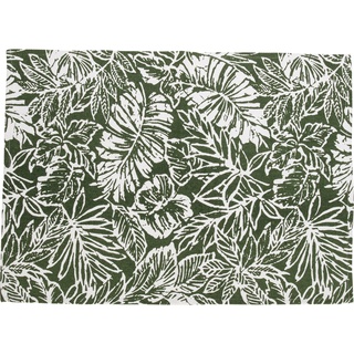 OBI Baumwoll Teppich gemustert Grün-Weiß 60 x 90 cm