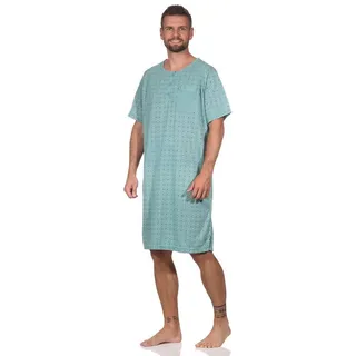 EloModa Nachthemd Herren Nachthemd Sommer Sleepshirt, Gr. M L XL XXL (1-tlg) grün XL