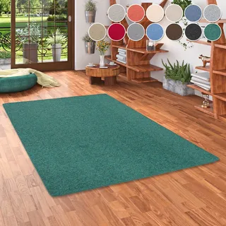 Teppich OTTO HOME "Fortis, Schlinge, Made in Netherlands", blau (petrol), B:100cm H:5mm L:100cm, Kunstfaser, Teppiche, Teppich, Uni Farben, gekettelt, auch als Läufer, strapazierfähig, Wohnzimmer
