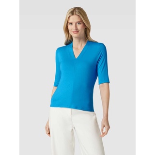 T-Shirt aus Viskose mit 1/2-Arm Modell 'Sadja', Blau, 44