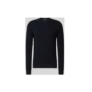 Regular Fit Pullover aus reiner Baumwolle Modell 'Adrian', Marine, XXL