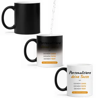 LASERO' Magic Cup 330 ml - Zaubertasse mit Eigenem Foto, Name or Text – Motiv erscheint mit heißem Getränk | Tasse Bedrucken Fotogeschenke Personalisiert